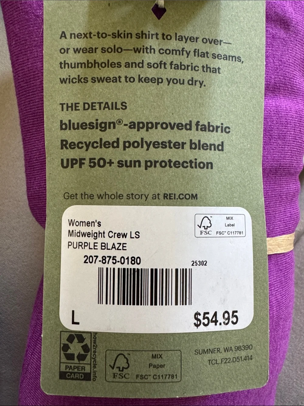 Lot of (3) REI Co-op Midweight Long-Sleeve Base Layer Top - Women's Size M - NWT - Picture 14 of 16